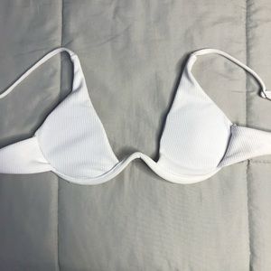 Ribbed White Bikini Top